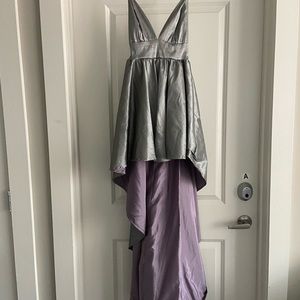 High low silver prom/formal dress